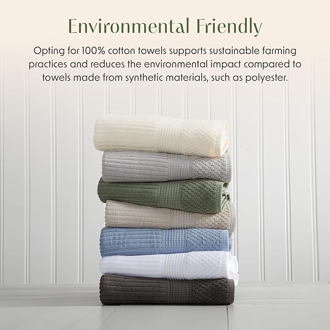 Springtree Home 100% Cotton Bath Towel Set | 6 Piece Set | Absorbent & - Image 6
