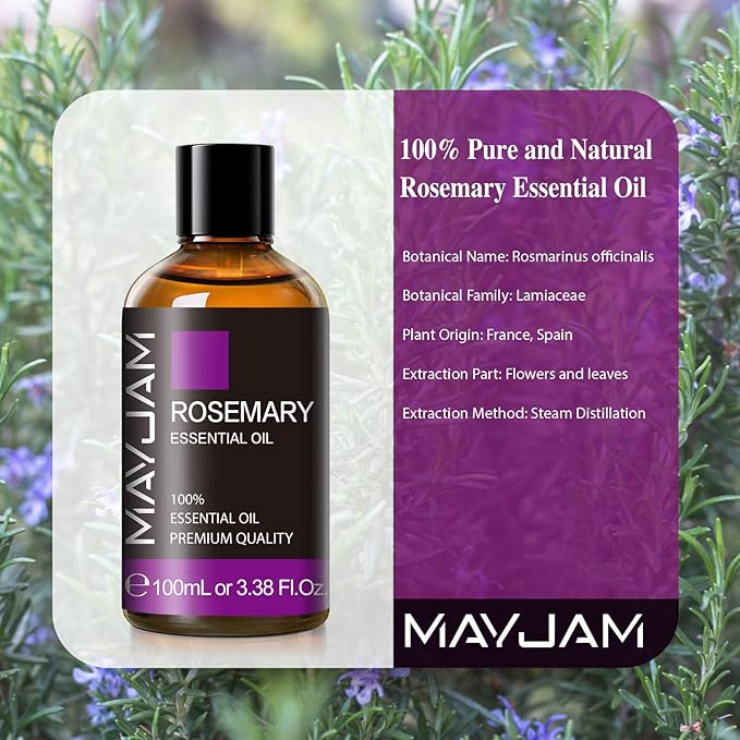 Rosemary Essential Oil with Dropper, MAYJAM Pure Rosemary Oil Aromatherapy Oils - Image 3