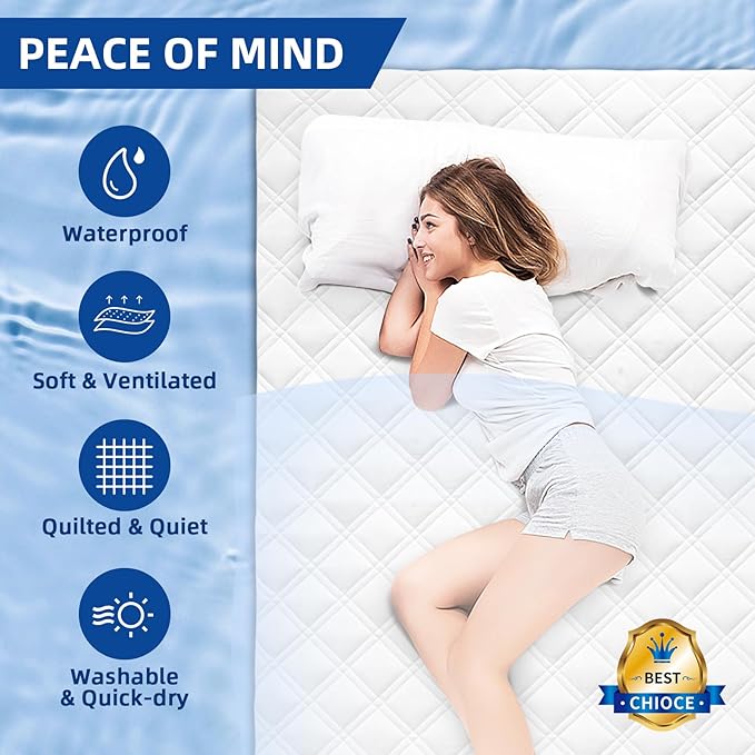 MEELUS Twin XL Mattress Protector, Breathable Waterproof Mattress Pad Cover - Image 8