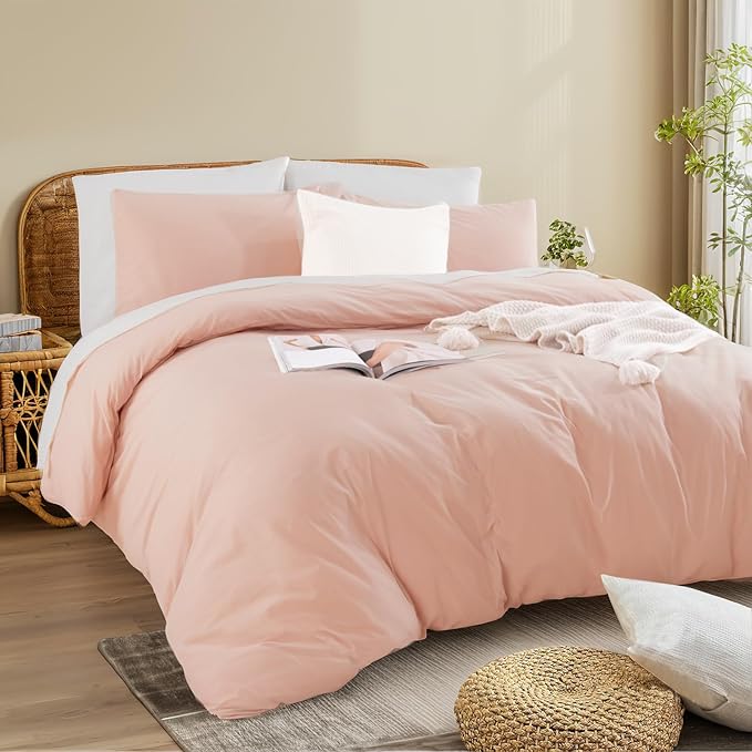 NEXHOME PRO Duvet Cover Set Kids Twin Size Linen Feel Textured Organic Natural - Image 4