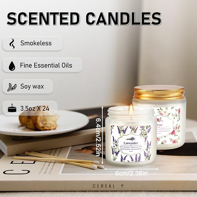 24 Pack Candles for Home Scented Aromatherapy Candles Gifts Set for Women - Image 4