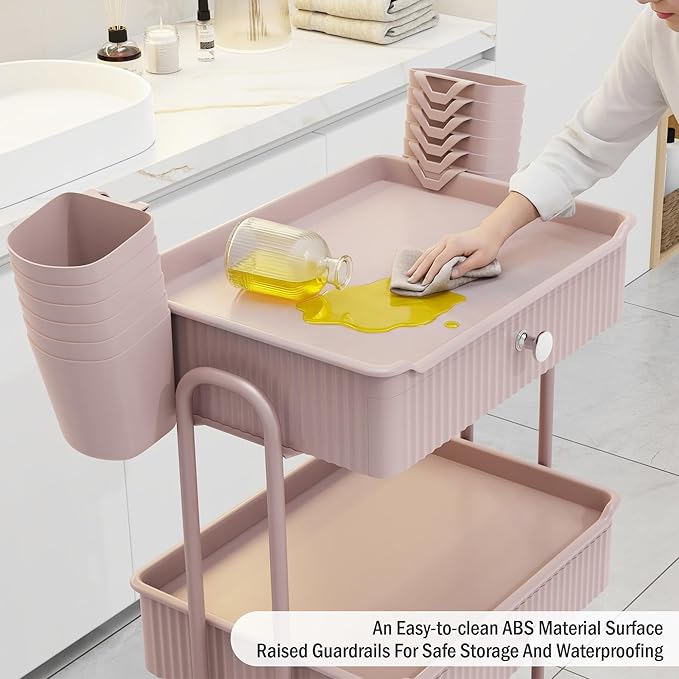 3 Tier Drawer Shelf Beauty Cart - Image 8
