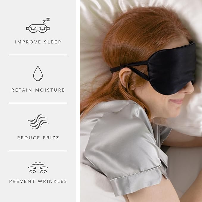 Fishers Finery 25 Momme 100% Mulberry Silk Eye Mask Adjustable Strap - Image 4