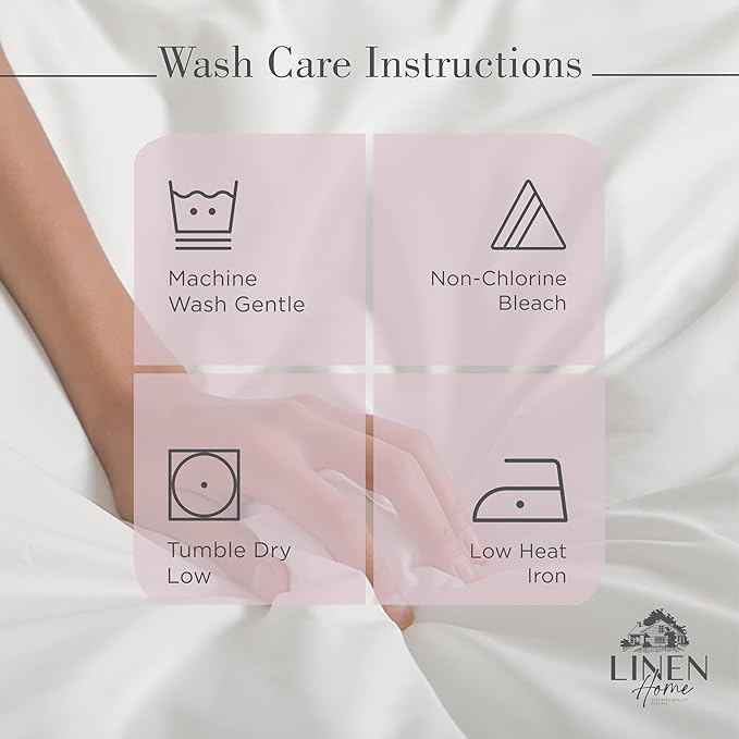 Linen Home 100% Cotton Percale Sheets Queen Size, Mauve Lavender, Deep Pocket - Image 5
