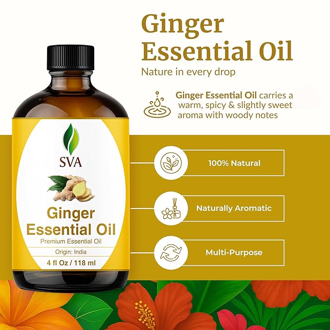 SVA Ginger Essential Oil – 4 Fl Oz – 100% Natural Ginger Oil - Image 2