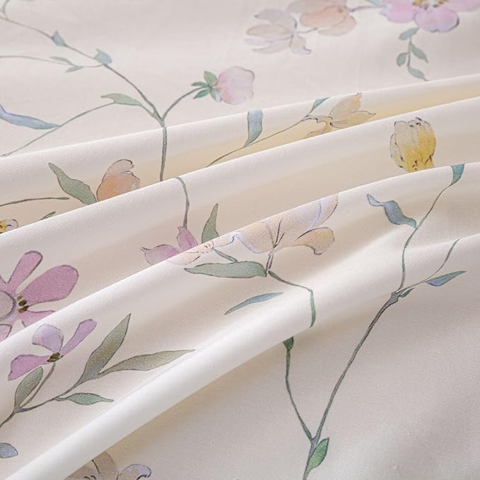 OAITE Duvet Cover Set Twin Size Floral Pattern Ultra Soft 100% Cotton Duvet - Image 6
