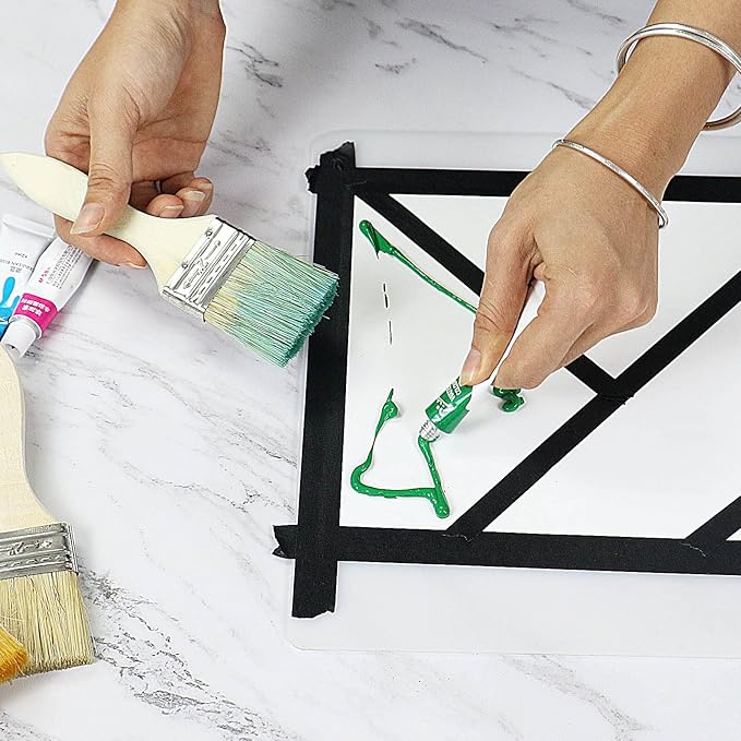 BOMEI PACK Black Painters Tape 1 Inch Bulk - Paint Tape 10 Rolls x 1 Inch x 55 Yards - Painter's Tape Black Masking Tape for Walls Painting, DIY Crafting, and School Projects, Total 550 Yards