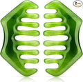 Geiserailie 2 Pcs Jade Combs Esthetician Supplies Massage Stone Hair Gua Sha by Geiserailie