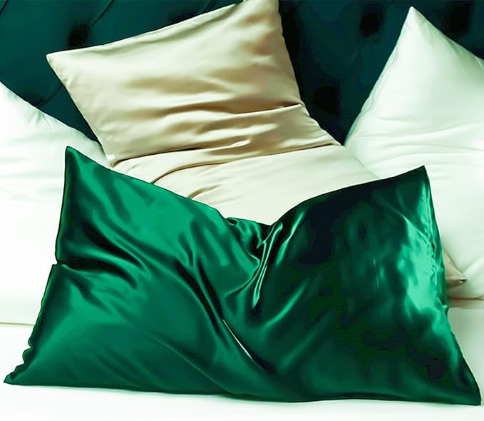 Green Silk Pillow Cases Made in USA, Oeko-TEX Certified 22 Momme Mulberry Silk - Image 4