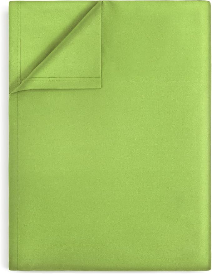 Lirex Bean Green Flat Sheet Twin, Ultra Soft & Breathable Brushed 1800 by Lirex