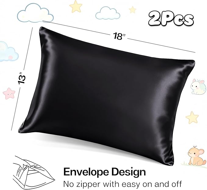 MR&HM Satin Pillowcase for Hair and Skin, Silk Satin Pillowcase 2 Pack - Image 2