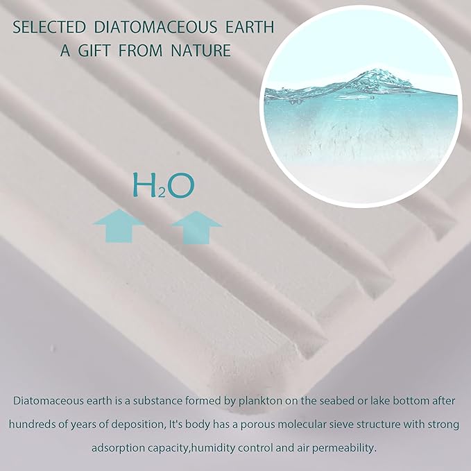 NiuYichee 2 PCS Water Absorbent diatomite Coasters, 12.2" x 4" Water Absorbing - Image 3