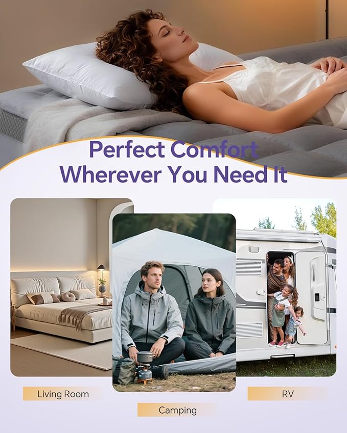 ChiXpace Dual Layer 4 Inch Memory Foam Mattress Topper Full - Image 7