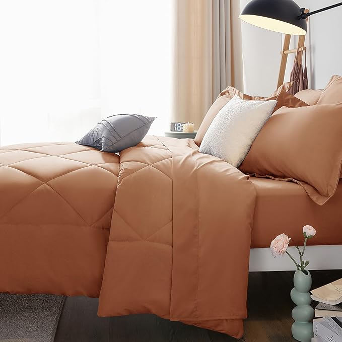 CozyLux King Size Comforter Sets Pumpkin - Image 9