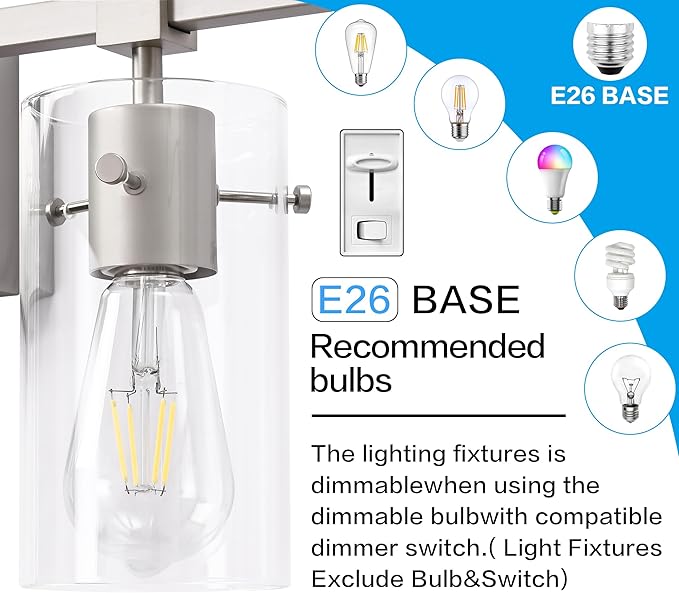 SOLFART 3 Lights Vanity Light Bathroom Light Fixture Over Mirror - Image 8