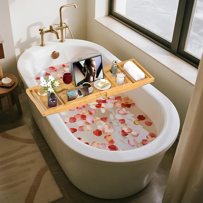 Bathtub Tray Caddy, Expandable Bath Trays - Image 3