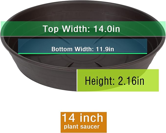 LWALRS Plant Saucer 14 Inch 4 Pack 6 8 10 12 14 16 18 20 25, Plastic Plant Trays - Image 2
