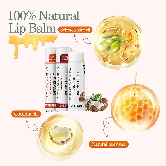 40 Pack Lip Balm Bulk, Fruit Lip Balm Variety Pack, Natural Moisturizing Balms - Image 6