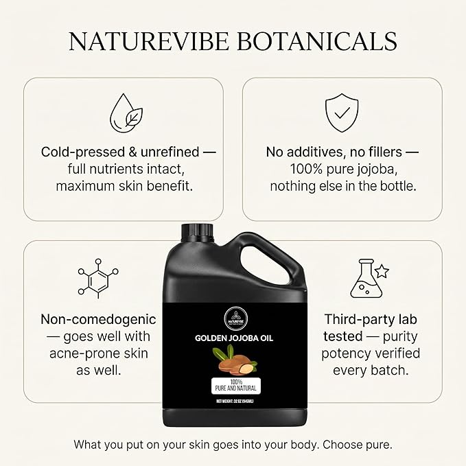 Naturevibe Botanicals Golden Jojoba Oil 32 oz – 100% Pure, Cold-Pressed - Image 6
