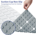 Bathtub Mat Non Slip Silicone Foldable Extra Long Tub Mat Strong Suction Cups & Large Drain Holes, Durable,Machine Washable for Smooth Surfaces Shower Mat, Ideal for Families Beige,15"x40" Grey