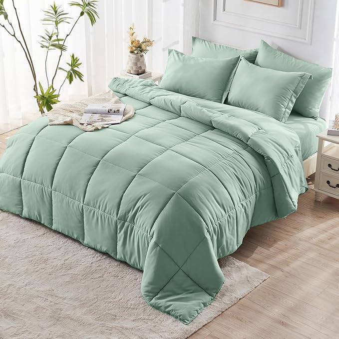 JOLLYVOGUE Twin Comforter Set, Ultra-Soft Bed in a Bag Twin Size 5 Pieces - Image 7