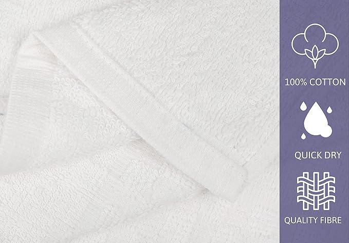 ZUPERIA 7-Pack White Bath Towels - Image 3