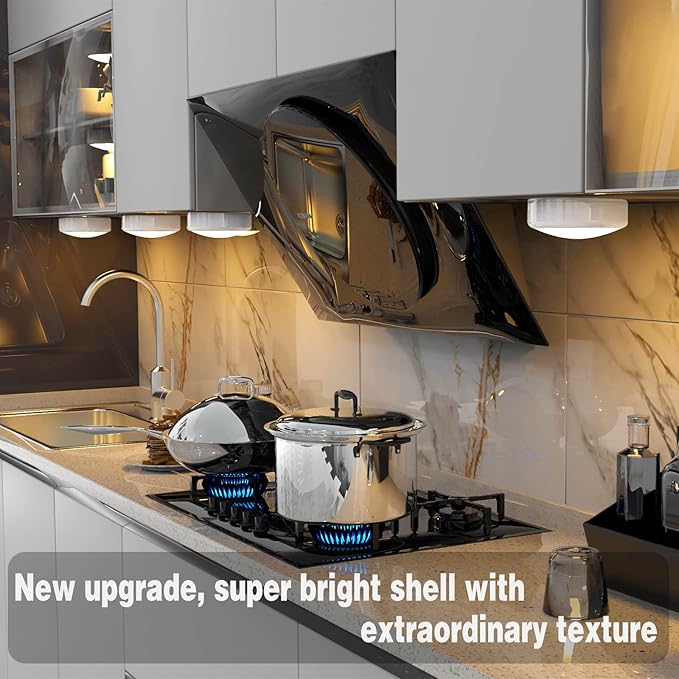 ILYXY Puck Lights with Remote, 6 Pack LED Under Cabinet Lighting Dimmable Push - Image 2