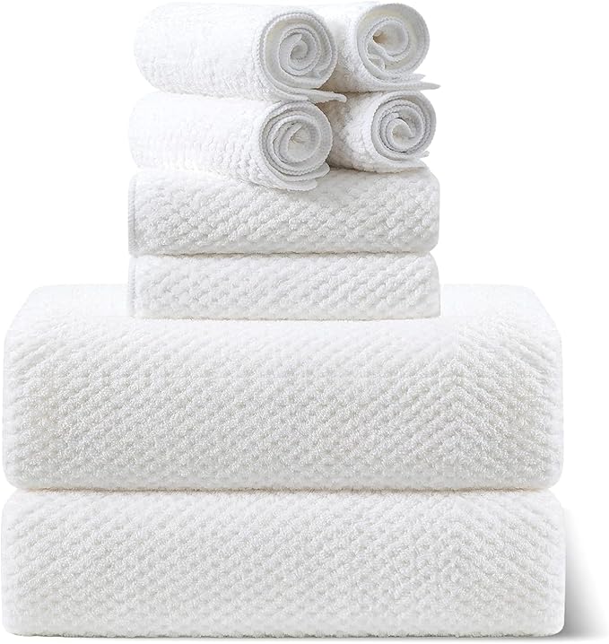 Smuge 8pcs Bath Towel Set, 2 Extra Large Bath Towel Sheets, 2 Hand Towels and 4 by Smuge