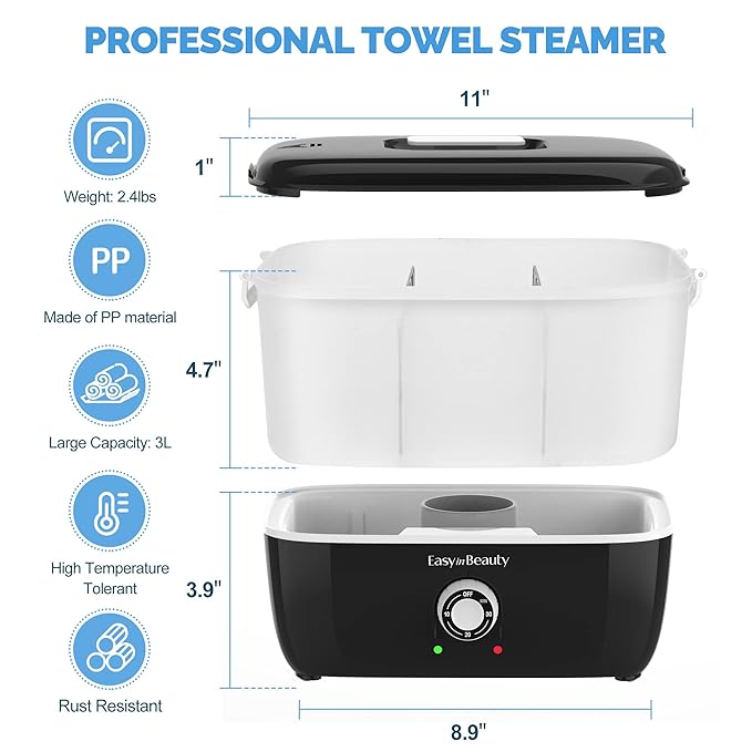 EASYINBEAUTY Hot Towel Warmer for Facials, Holds 16 Small Towels, 5L Towel - Image 4
