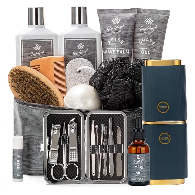 21 Pcs Bath & Body Care Set for Men, Father's Day Gifts for Dad, Home Spa Self by RAROSAACCA