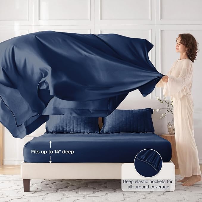 MUXHOMO 7 Pieces Full Comforter Set, Seersucker Bed in a Bag Full Size - Image 3