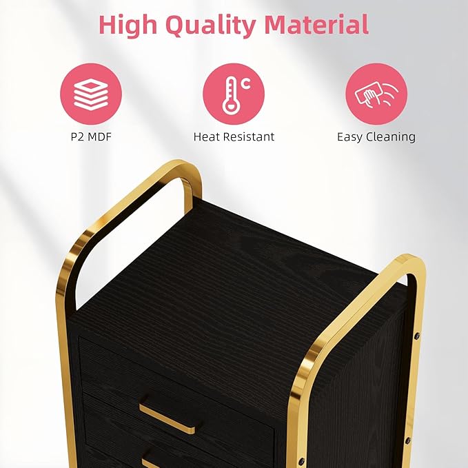 4ever2buy Black and Gold Salon Trolley Cart - Image 4