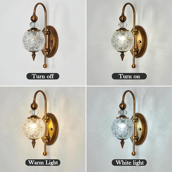 Piepooye Vintage Gold Wall Sconce Set of Two Mid Century Brushed Brass - Image 4