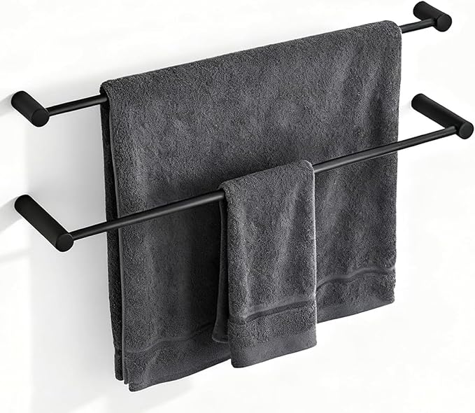 Towel Racks for Bathroom, NEWRAIN 30 inch Double Bath Towel Bar Wall Mounted by NEWRAIN