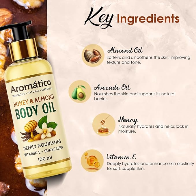 Aromatico Honey & Almond Mini Body Oil - Image 2