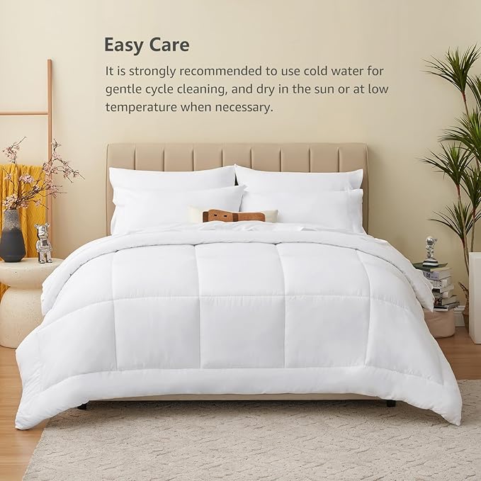 CozyLux Full Size Comforter Sets White, 7 Pieces Bed in a Bag, All Season - Image 4