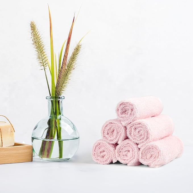 Amazon Basics face Towels for Bathroom, 100% Cotton Extra Absorbent washcloth - Image 6