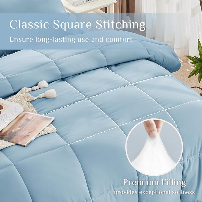 JOLLYVOGUE California King Comforter Set, Ultra-Soft Bed in a Bag Cal King Size - Image 3