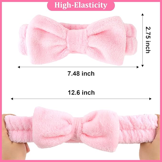 Ondder 8 Pcs Pink Spa Headband Microfiber Makeup & Face Wash Headbands - Image 6