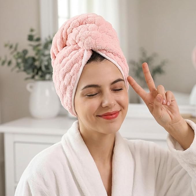REDKISS 4 Pack Extra Large Hair Towels - Image 4