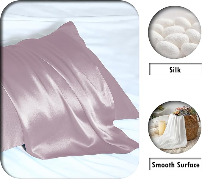 Silk Pillow Cases 2 Pack, Soft Breathable and Sliky Queen Size Pillow Cases Set - Image 2