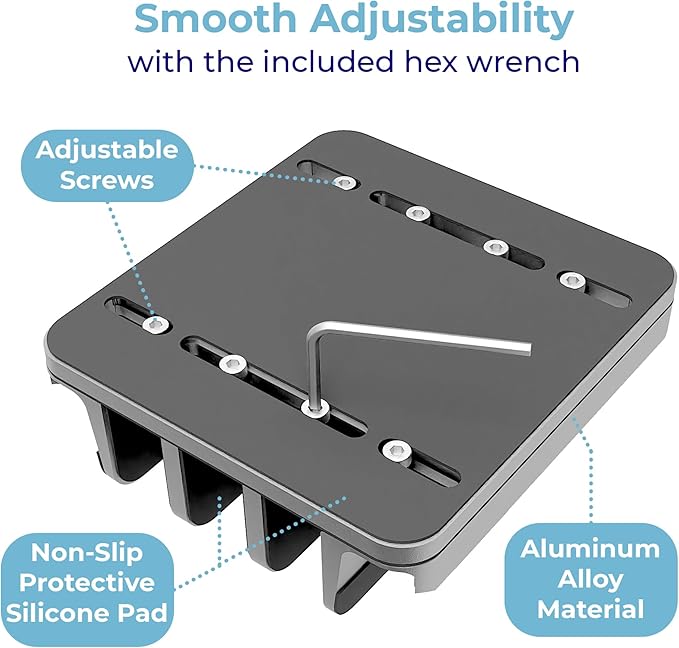 TEFONIA Vertical Laptop Stand Holder 5 Slots, Aluminum Space-Saving Laptop Holder, Adjustable Size Dock Tabletop Desk Organizer 3 Slot + 2 for Apple MacBook/Surface/PC/Tablet/iPad/iPhone (Space Gray)