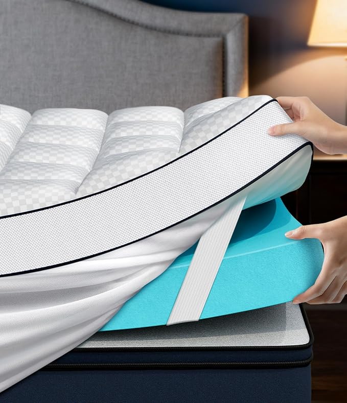 Dual Layer 4 Inch Memory Foam Mattress Topper Full Size, Medium Firm Mattress by Panyu