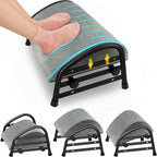 YEASHEIN Adjustable Foot Rest for Under Desk at Work, Velvet Under Desk Footrest with Metal Frame, Padded Foot Stools for Under Office Desk, Ergonomic Leg Rest for Desk Chair, Car, Computer - Gray