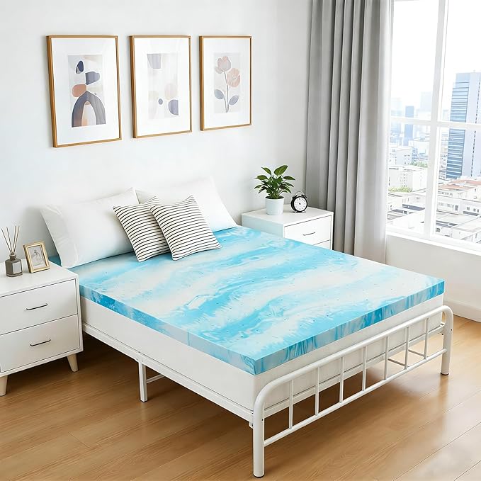 IULULU Full Size Mattress Topper, 4 Inch Gel Memory Foam Topper, Plush Comfort - Image 8