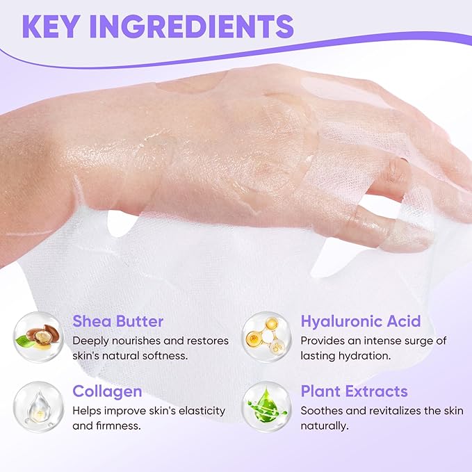 84 Pack Bulk Sheet Face Masks Skin Care, Hydrating and Moisturizing Collagen - Image 2