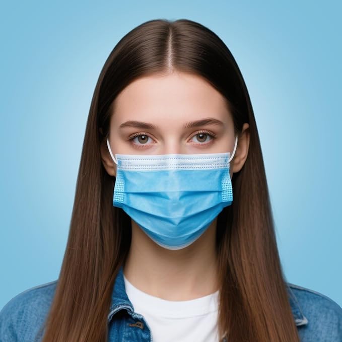 LEMENT 125 Pcs Blue Disposable Face Masks, 3 Ply Face Mask Elastic Earloops - Image 7