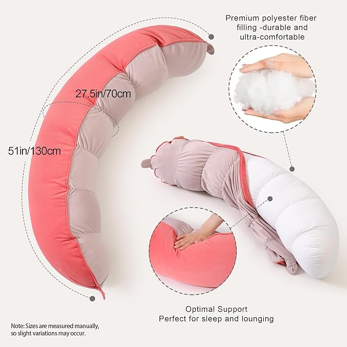 Peallow – Long Round Body Pillow - Image 3
