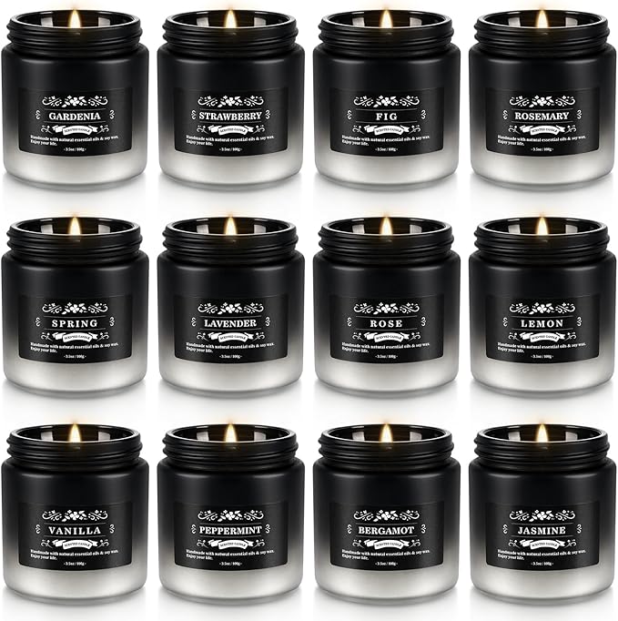 YOROXRG Scented Candles Gifts Set 12 Pack Soy Wax Travel Tin Jar Candles by YOROXRG