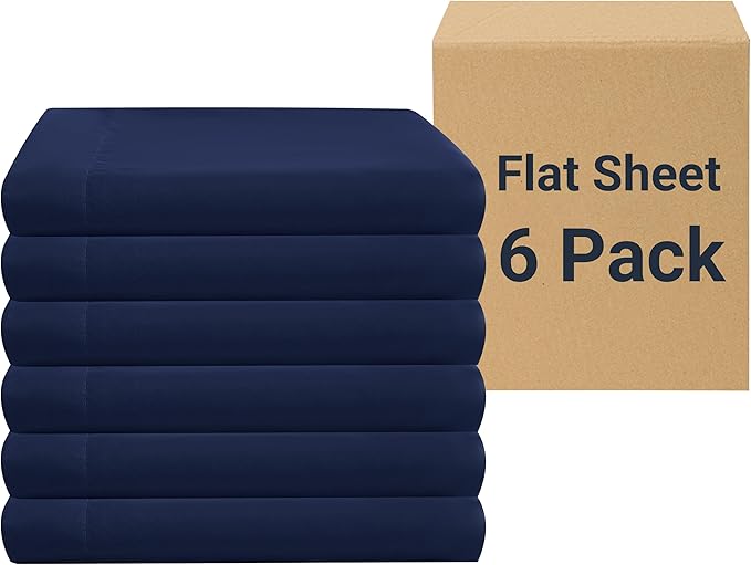 ZPECC Bulk Flat Sheets Only King Size 6 Pack, Easy Sort Top Bed Sheet by by ZPECC-ABrandThatHasBeenFocusedOnBabyProductsFor18Years